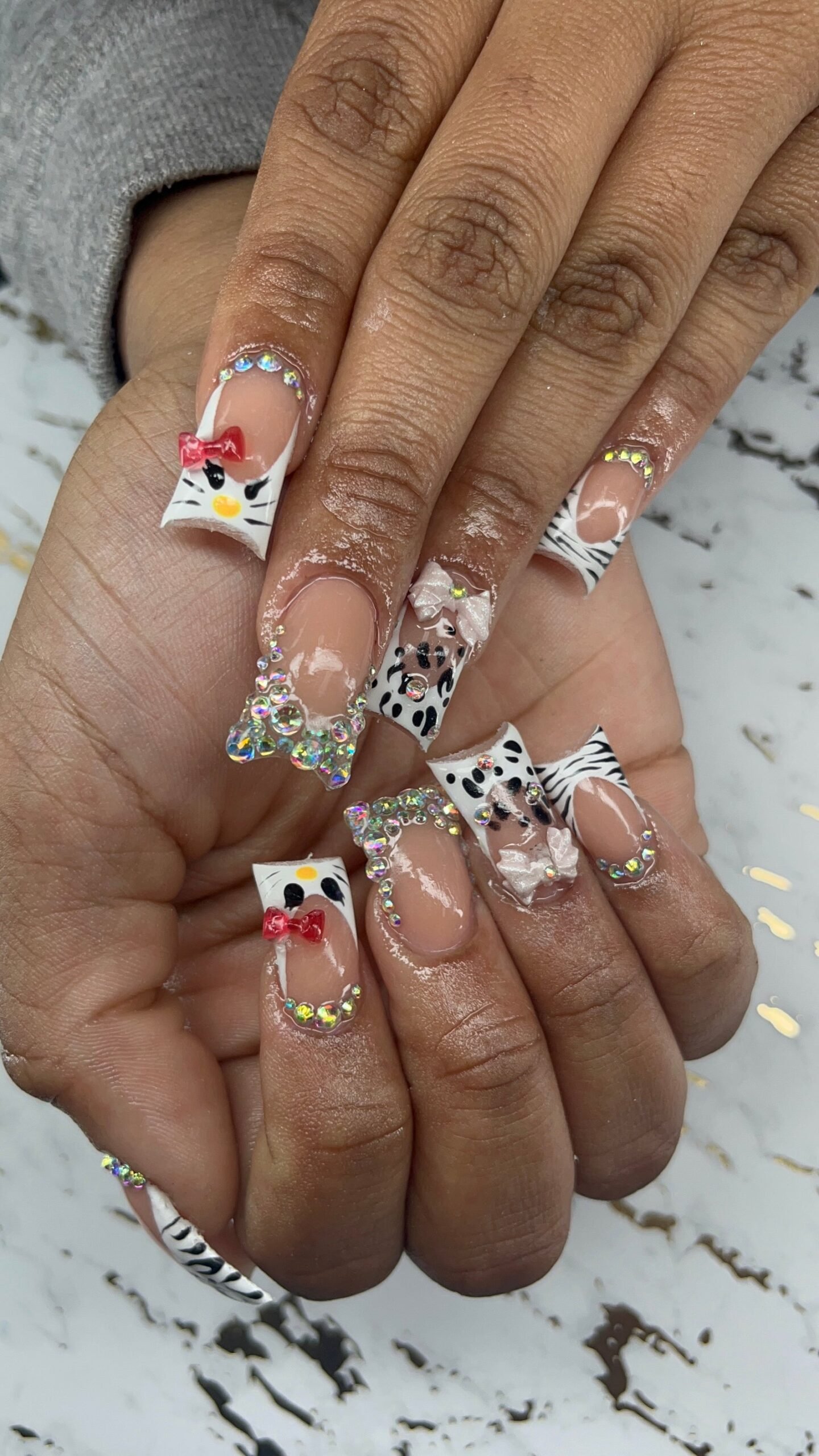 Custom Nail Art 1 Intricate 3D Nail Art and Charms at Glo Nail Lounge
